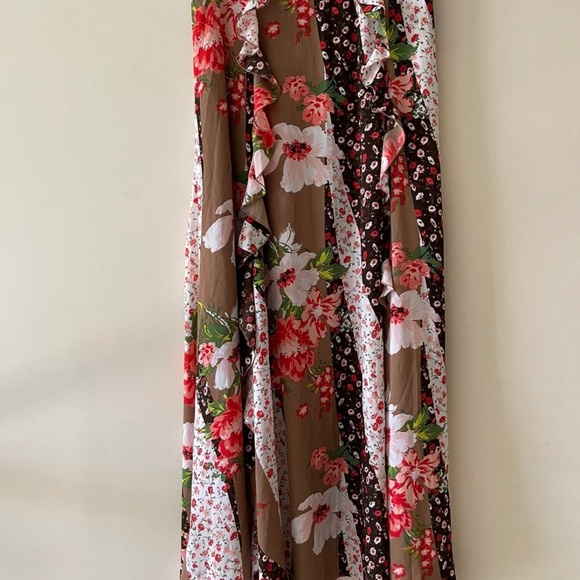 Mixed Print floral Multicolor Ruffle Maxi Skirt - Picture 4 of 5